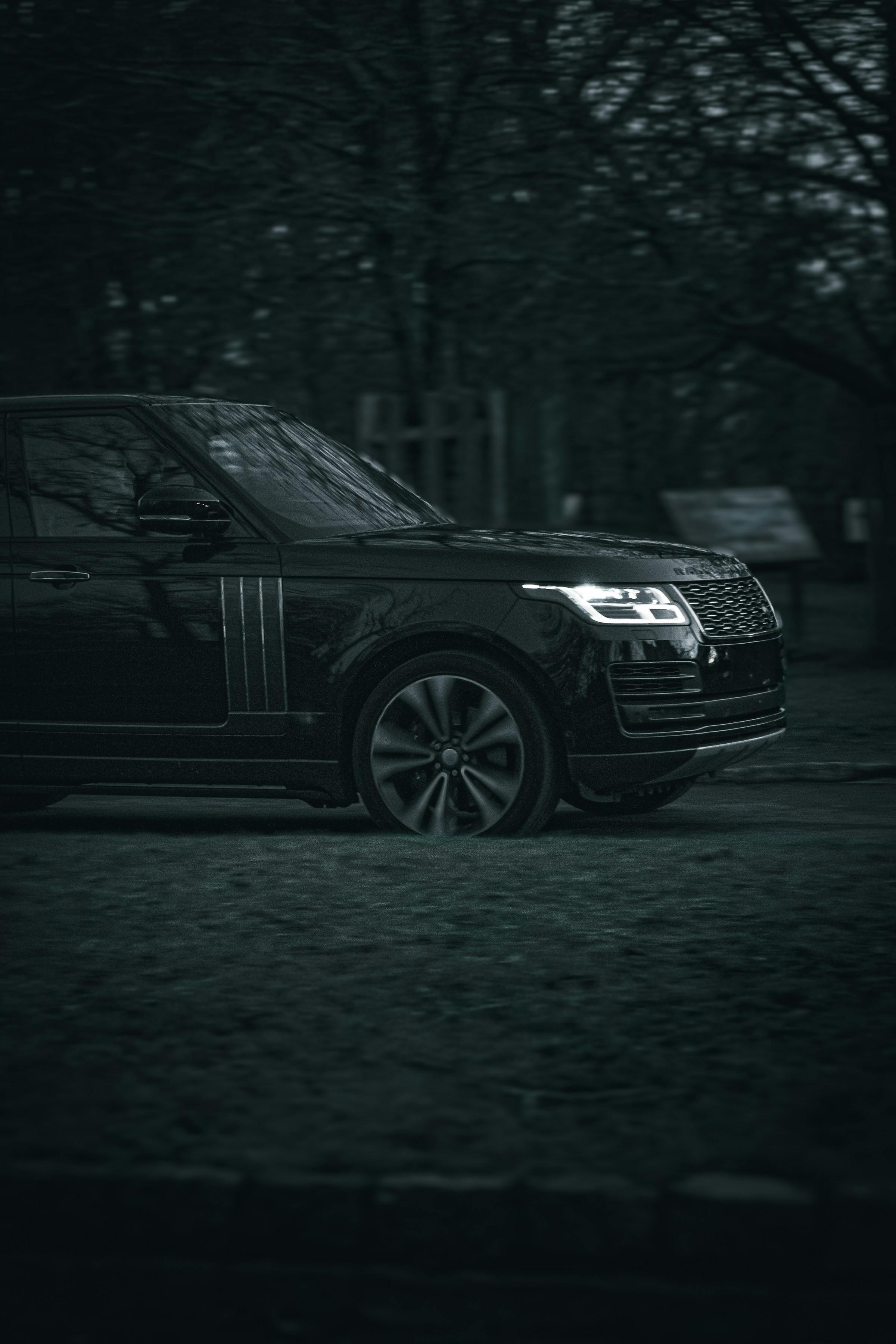A car on a quiet street at night
